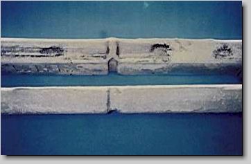 Bild 10. Magnesiummasseln, mit und ohne Bornitrid-Schlichte agbegossen