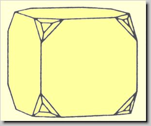 Kristallform von Galenit
